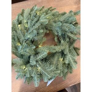 Balsam Hill BH BALSAM FIR 26” wreath candlelight LED Lights NIB  battery powered